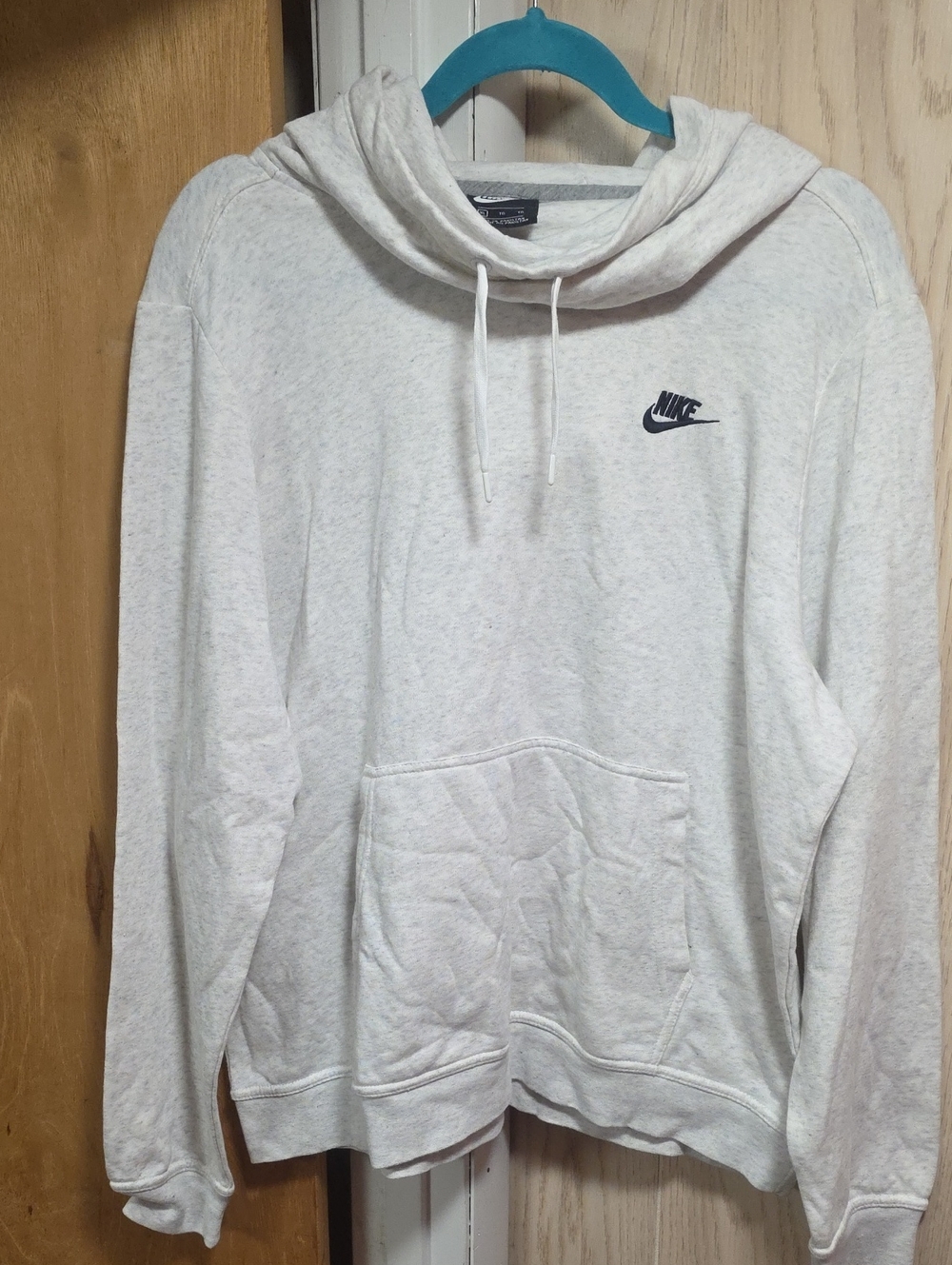 Nike Light Heather Gray Pullover Hoodie with Black Swoosh